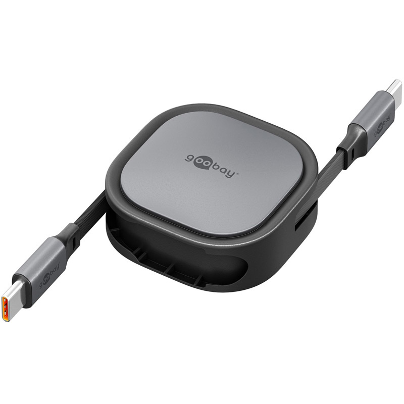 GOOBAY USB-C na USB-C 1m 60W 480Mbit/s bel samonavijalni podatkovni in polnilni kabel - slika 2