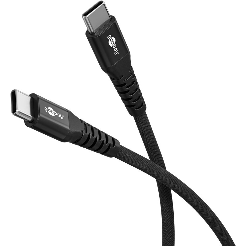 GOOBAY USB-C na USB-C 2m 60W 480Mbit/s bel Supersoft tekstilni podatkovni in polnilni kabel