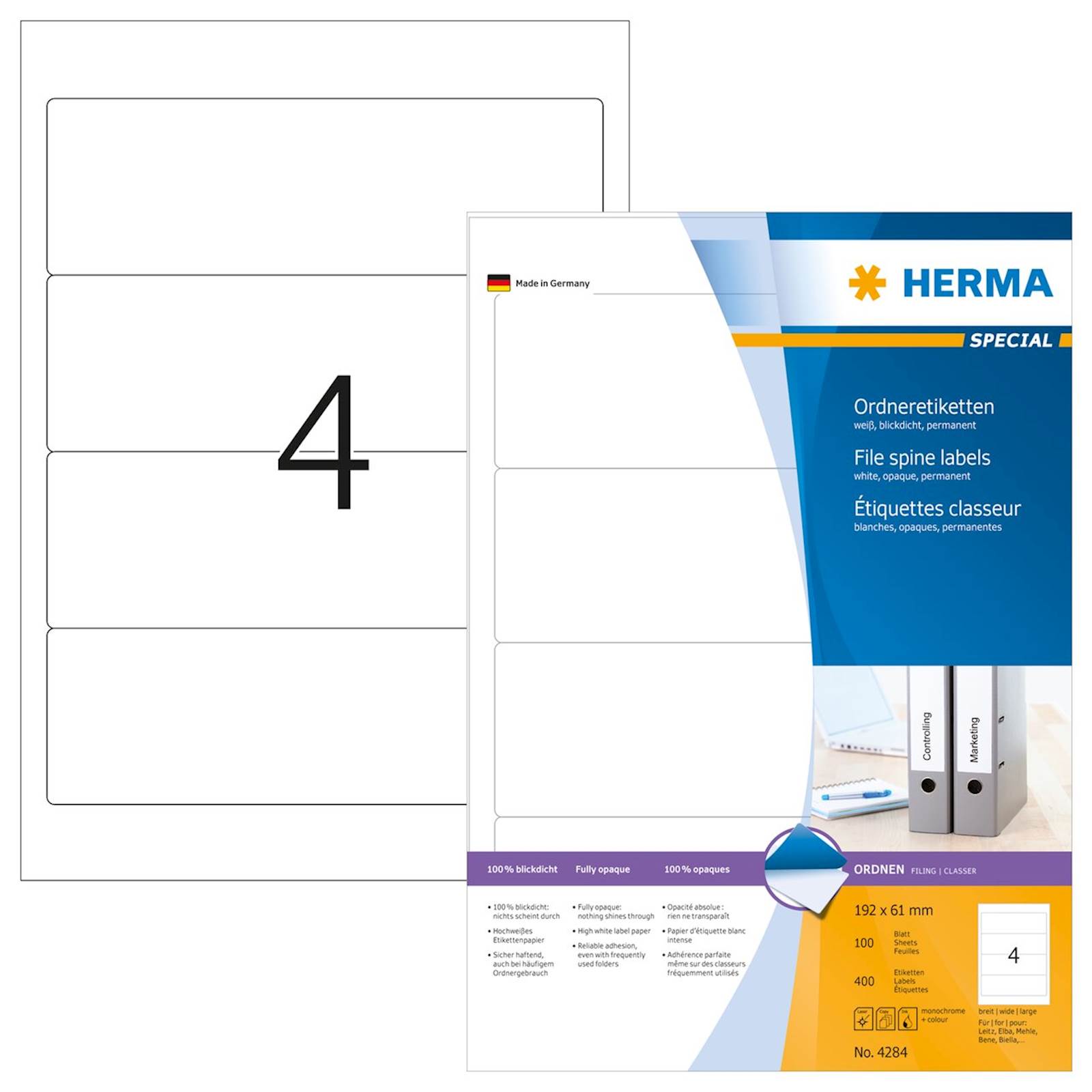 Herma etikete Superprint Premium, 192x61 mm, 100/1