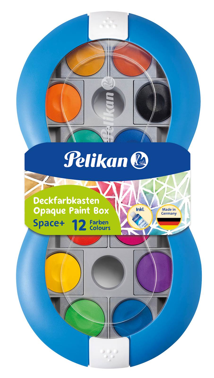Pelikan vodene barvice Space, modre, 12/1 + bela tempera