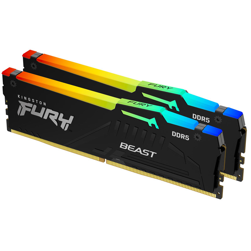 KINGSTON Fury Beast 32GB (2x16GB) 5600MT/s DDR5 CL36 EXPO KF556C36BBEAK2-32 RGB ram pomnilnik