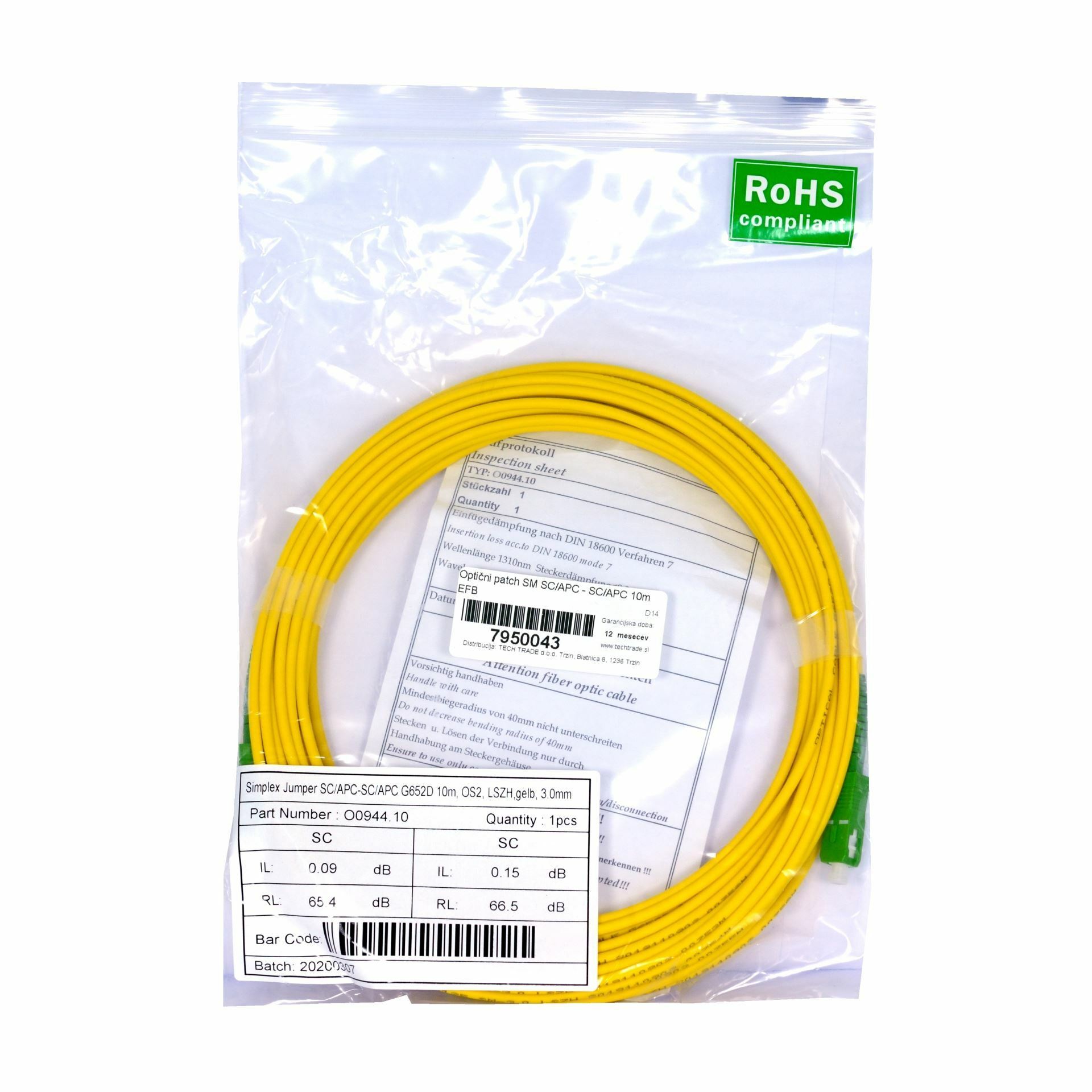 EFB optični patch SM SC/APC-SC/APC 10m - slika 2