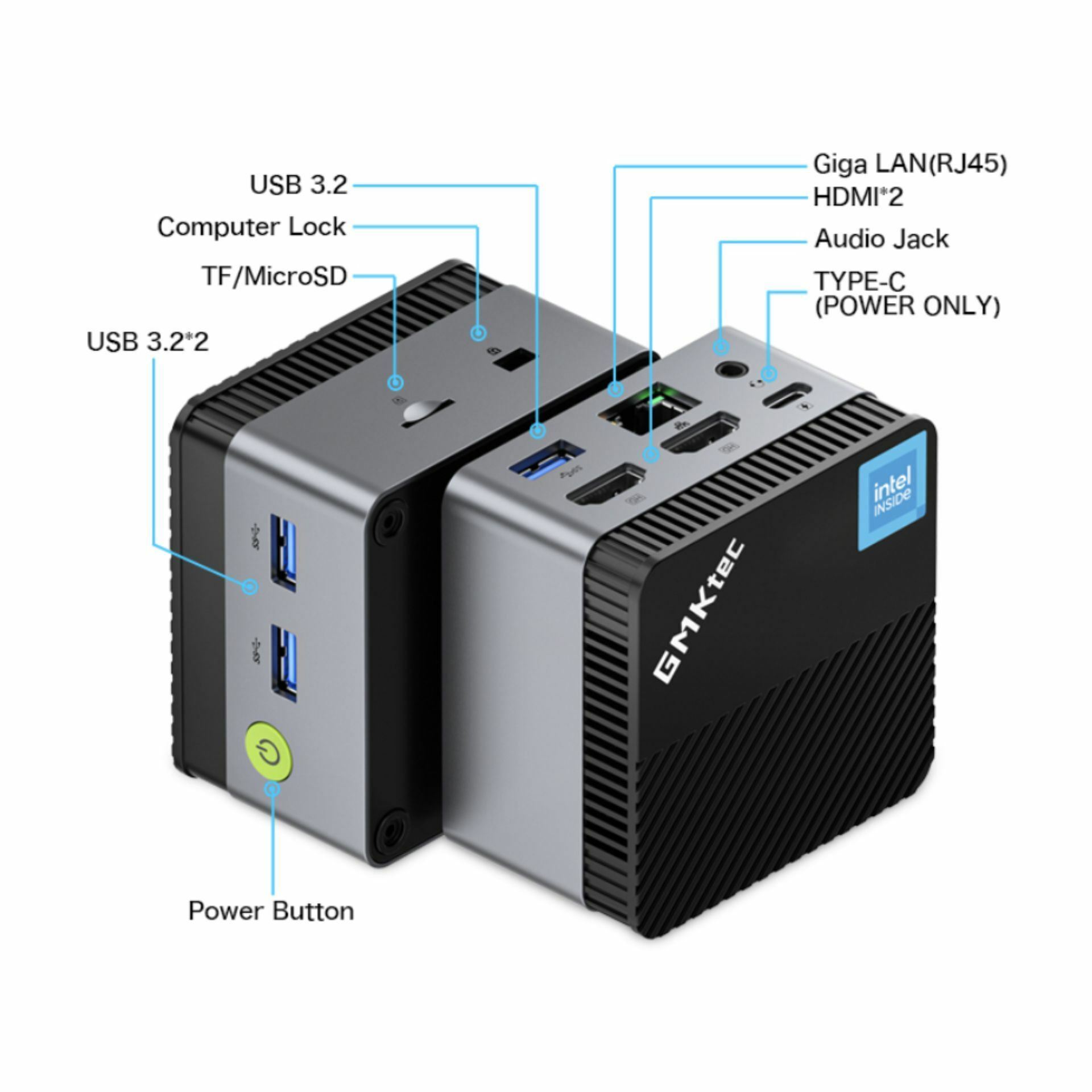 GMKtec računalnik mini PC G5S Intel N5095 8GB RAM 128GB NucBox - slika 2