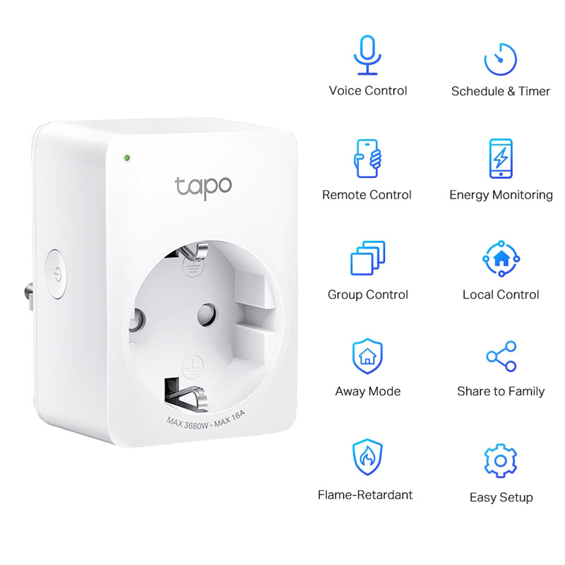 TP-LINK Tapo P110 Mini Smart Wi-Fi 4-pack pametna vtičnica - slika 2