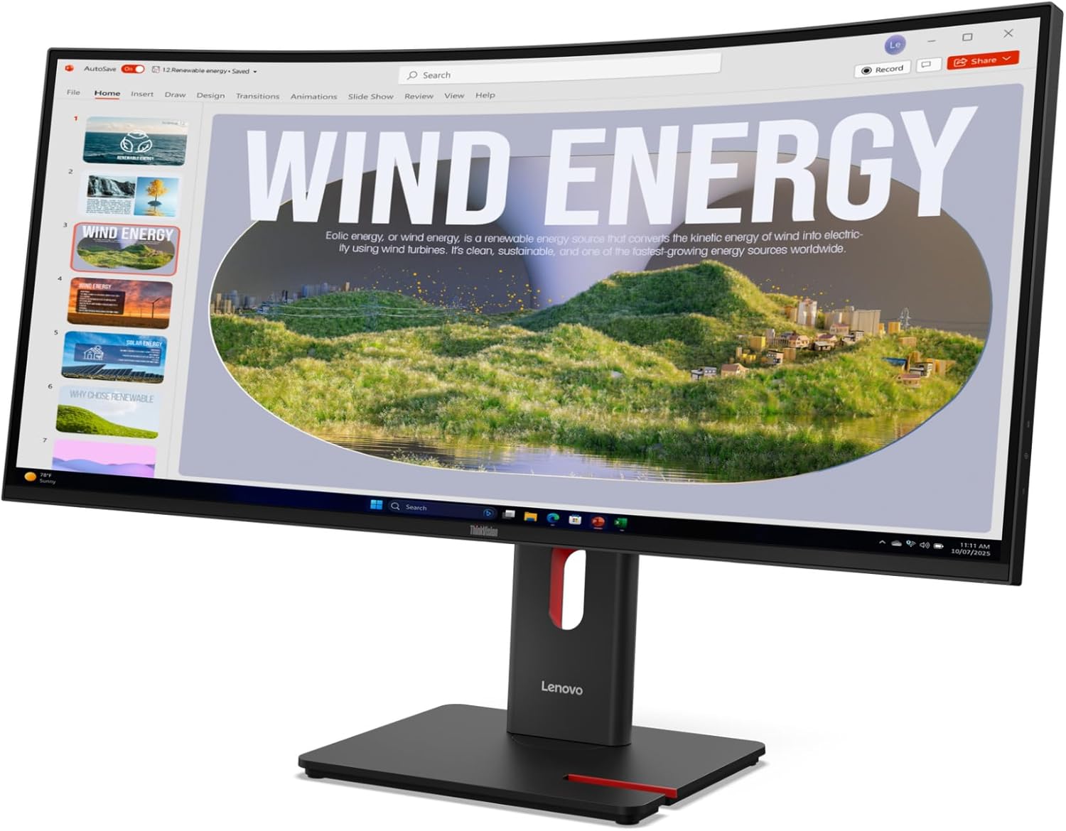 Monitor Lenovo T34WD-40 86,36 cm (34″) UWQHD - slika 2