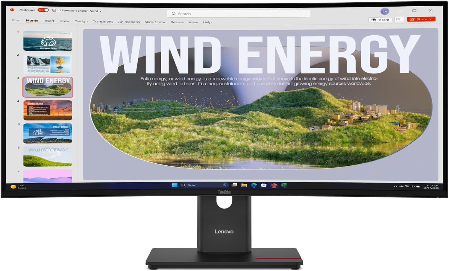Monitor Lenovo T34WD-40 86,36 cm (34″) UWQHD