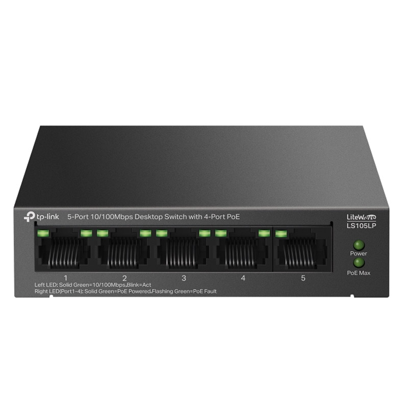 TP-LINK LiteWave LS105LP 5-port 10/100Mbps (4x PoE) RJ45 mrežno stikalo switch