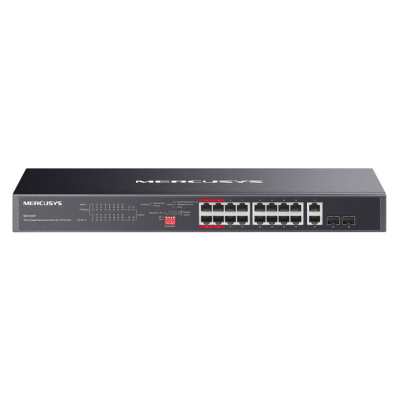 MERCUSYS MS120GP 20-port 16x Gigabit PoE+ RJ45 2x Gigabit RJ45 2x SFP mrežno stikalo switch