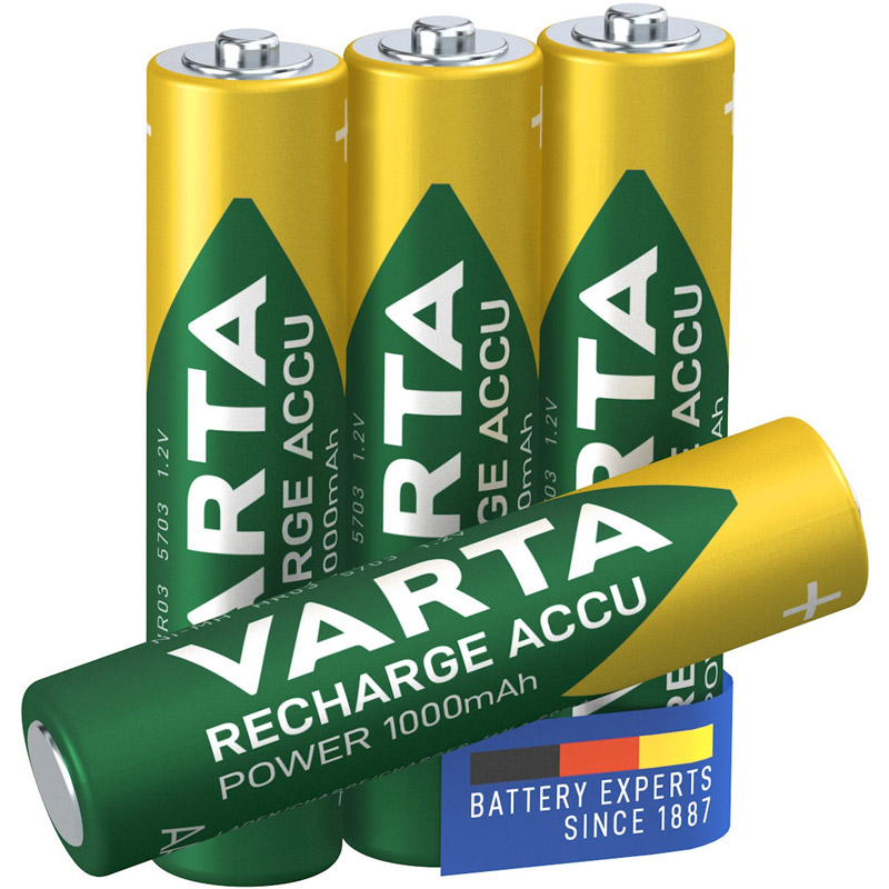 VARTA AAA micro HR03 (5703) 1,2V 1000 mAh 4kos polnilna baterija - slika 2
