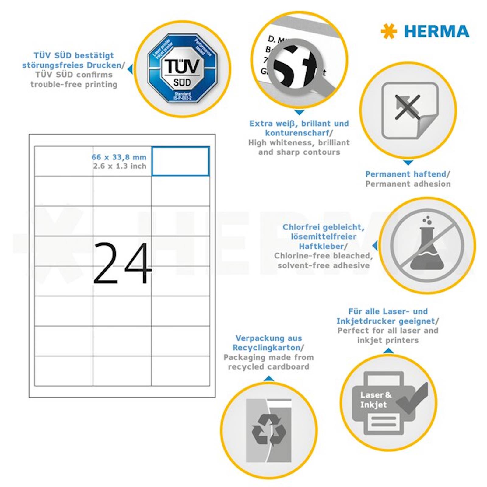 Herma etikete Superprint Premium, 66x33,8 mm, 10/1 - slika 3